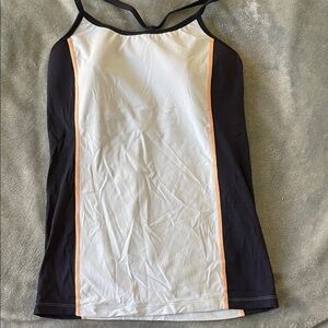 Tory Sport Navy and light blue Tank with Orange Accents